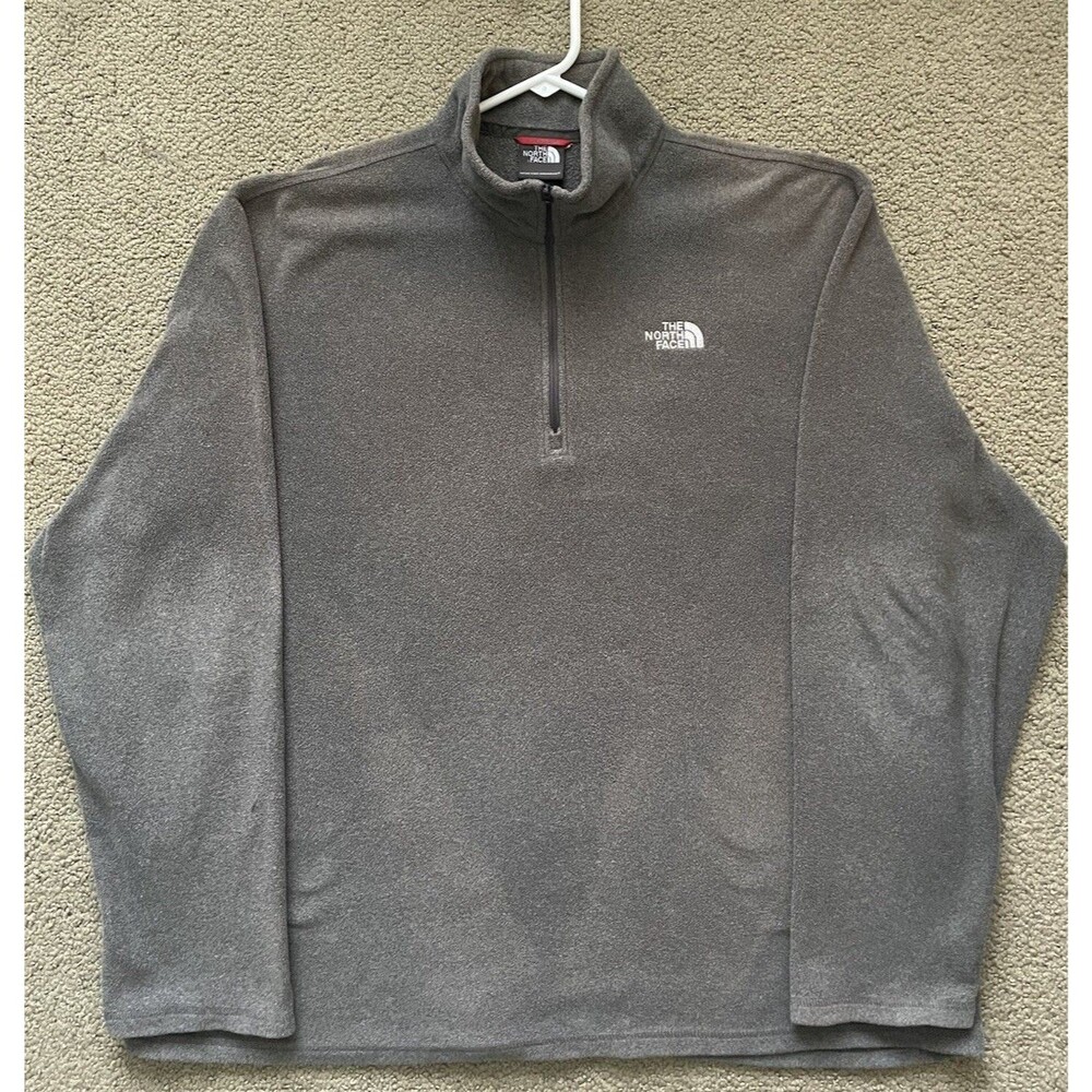 The North Face Polartec 1/4 Zip Fleece Mens XL Gray Pullover Jacket